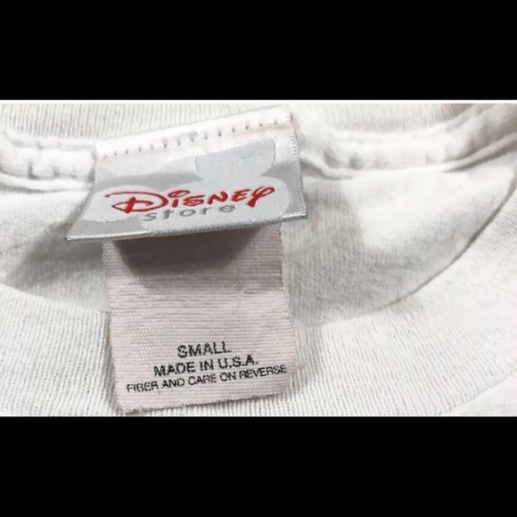 Vintage Disney Store Made in USA White Embroidered Mickey Mouse T-Shirt Size Med - Picture 3 of 7